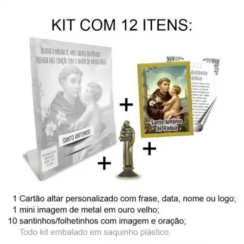 Kit Cartão Altar + Imagem de Santo Antônio, M2
