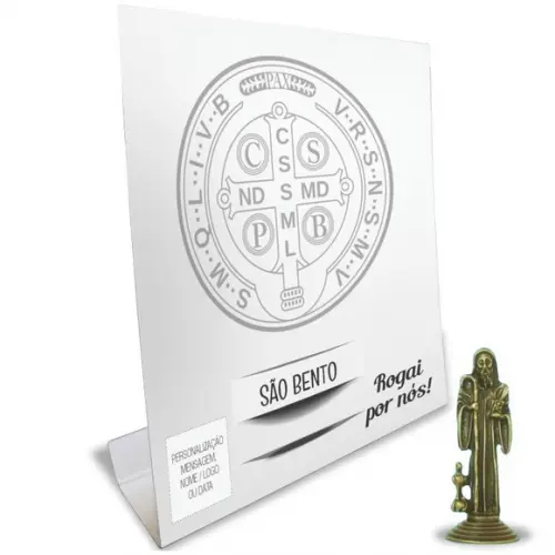 Kit Cartão Altar + Imagem de São Bento, M1
