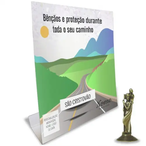 Kit Cartão Altar + Imagem de São Cristovão, M1