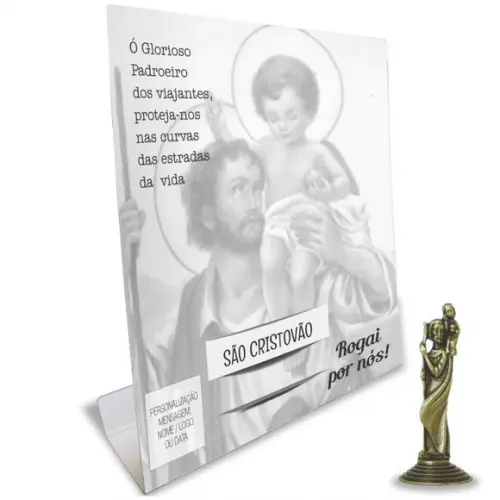 Kit Cartão Altar + Imagem de São Cristovão, M2