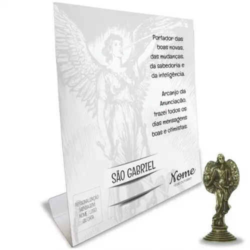 Kit Cartão Altar + Imagem de São Gabriel Arcanjo, M2