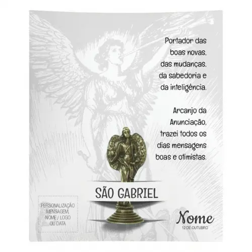 Kit Cartão Altar + Imagem de São Gabriel Arcanjo, M2