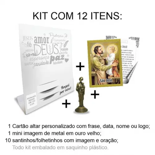 Kit Cartão Altar + Imagem de São José, M2