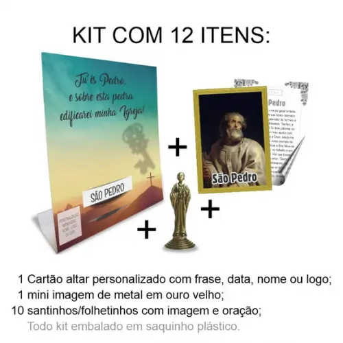 Kit Cartão Altar + Imagem de São Pedro, M1