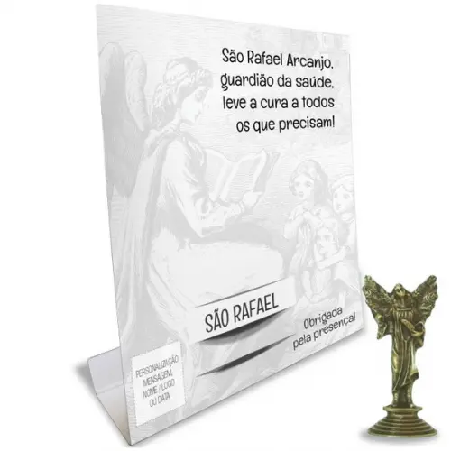 Kit Cartão Altar + Imagem de São Rafael Arcanjo, M1