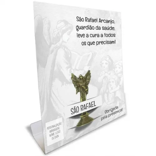 Kit Cartão Altar + Imagem de São Rafael Arcanjo, M1