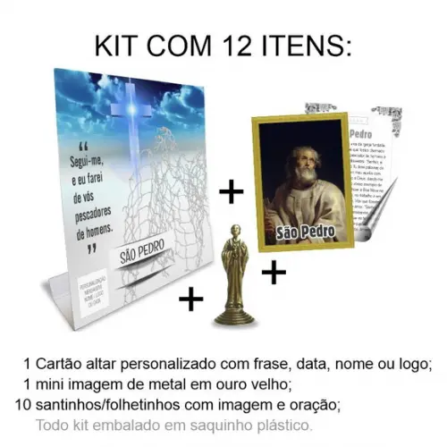 Kit Cartão Altar + Imagem de São Pedro, M2