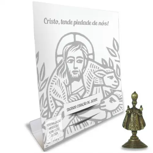 Kit Cartão Altar + Imagem do Menino Jesus de Praga, M2