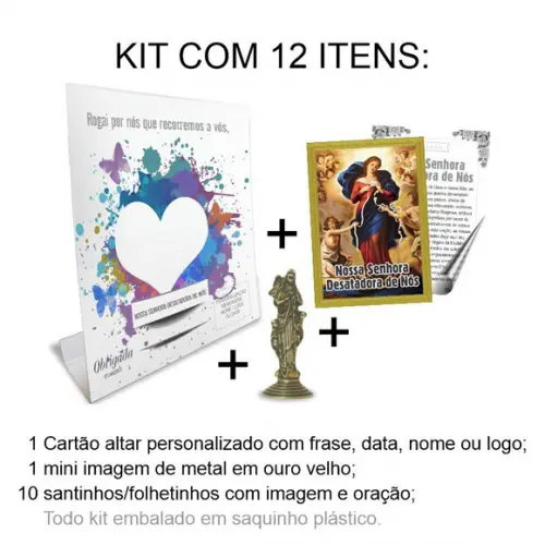 Kit Cartão Altar + Imagem Nossa Sra. Desatadora de Nós, M1