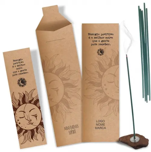 Kit Incenso Personalizado Energia Positiva. Pacote c/ 24un