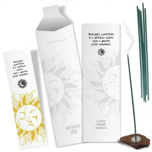 Kit Incenso Personalizado Energia Positiva. Pacote c/ 24un