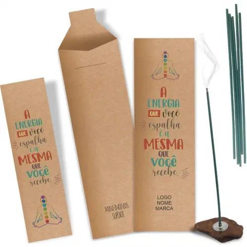 Kit Incenso Personalizado Energia. Pacote c/ 24un