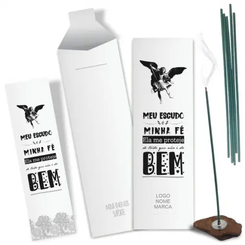 Kit Incenso Personalizado Escudo. Pacote c/ 24un