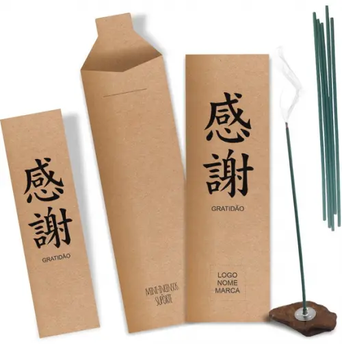 Kit Incenso Personalizado Gratidão. Pacote c/ 24un