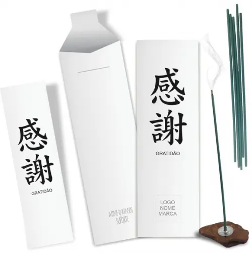 Kit Incenso Personalizado Gratidão. Pacote c/ 24un