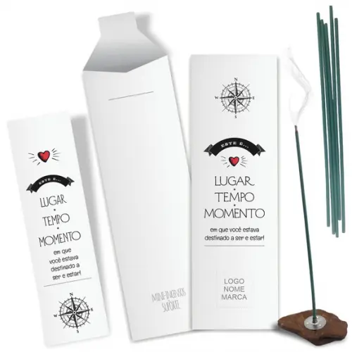 Kit Incenso Personalizado Lugar Tempo Momento. Pct. c/ 24un