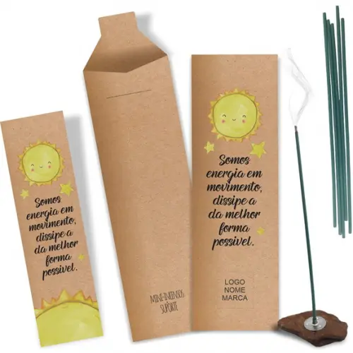 Kit Incenso Personalizado Movimento. Pacote c/ 24un