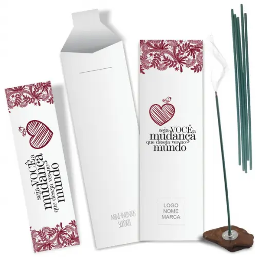 Kit Incenso Personalizado Mudança. Pacote c/ 24un