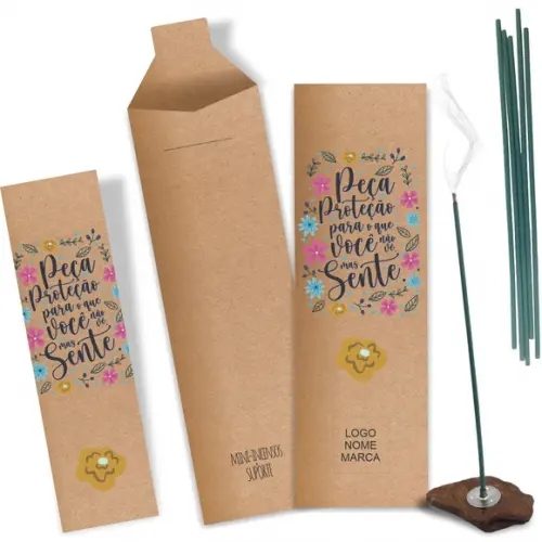 Kit Incenso Personalizado Peça Proteção. Pacote c/ 24un