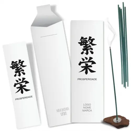 Kit Incenso Personalizado Prosperidade. Pacote c/ 24un