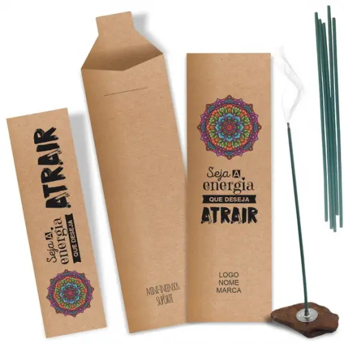 Kit Incenso Personalizado Seja a Energia. Pacote c/ 24un