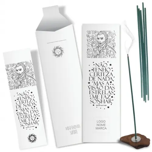 Kit Incenso Personalizado Van Gogh. Pacote c/ 24un