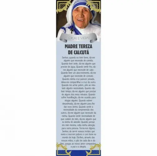 Marca página Madre Tereza de Calcutá