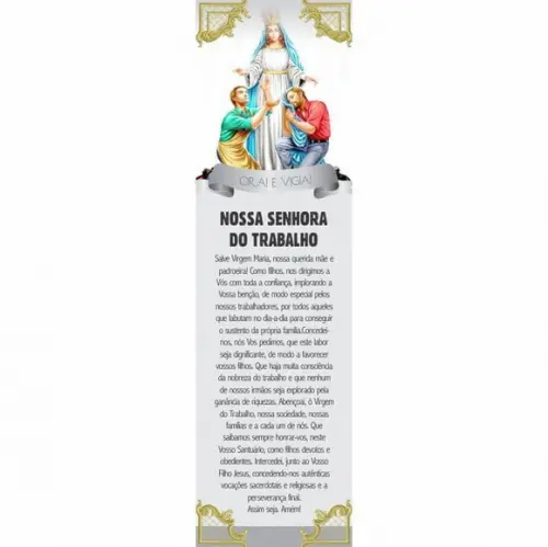 Marca página Nossa Senhora do Trabalho