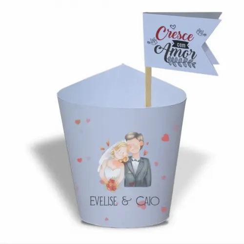 Rótulo mini suculenta + tag bandeira + palito. Casamento