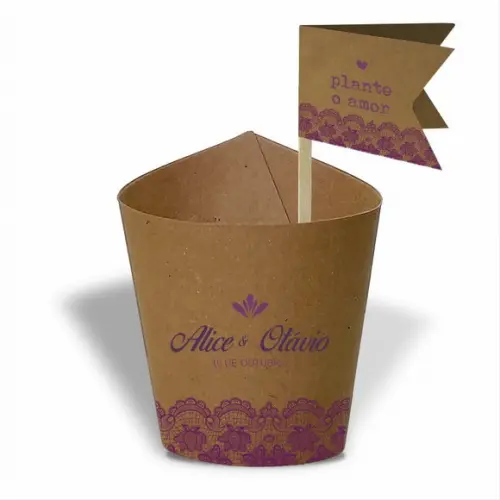 Rótulo mini suculenta + tag bandeira + palito. Casamento