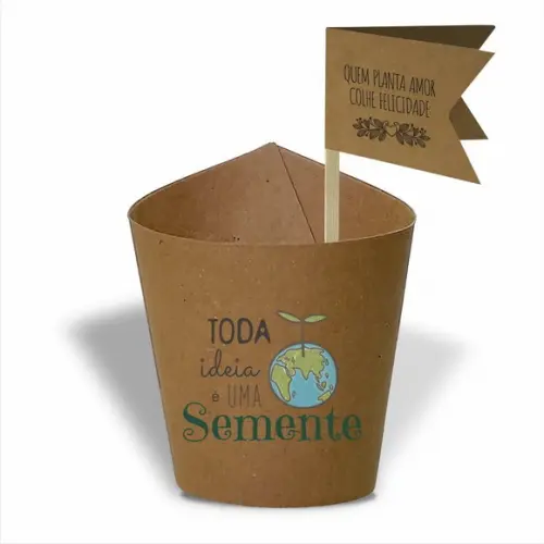 Rótulo mini suculenta + tag bandeirinha + palito. Eco