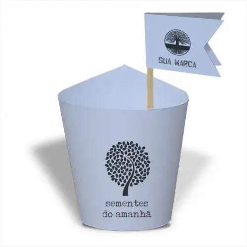 Rótulo mini suculenta + tag bandeirinha + palito. Eco