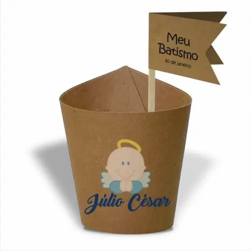 Rótulo mini suculenta + tag bandeirinha + palito. Infantil