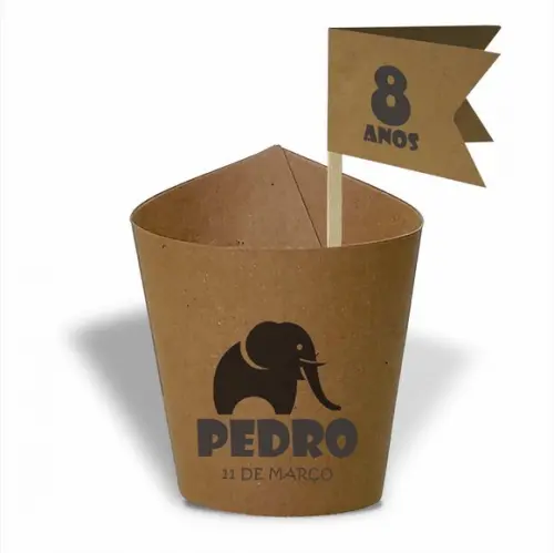 Rótulo mini suculenta + tag bandeirinha + palito. Infantil