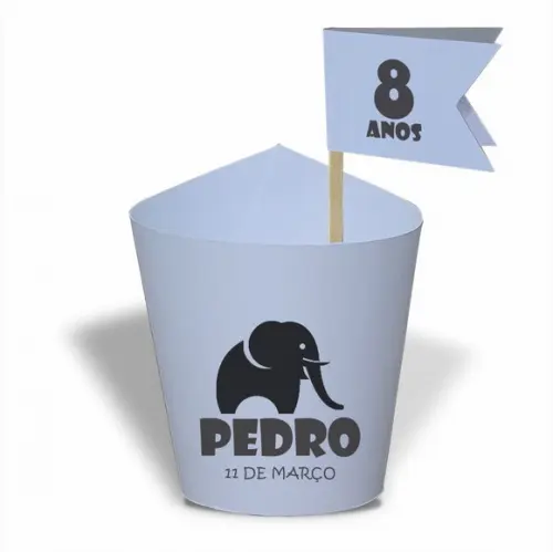 Rótulo mini suculenta + tag bandeirinha + palito. Infantil