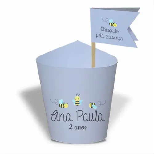 Rótulo mini suculenta + tag bandeirinha + palito. Infantil