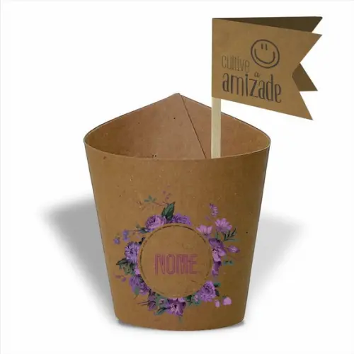 Rótulo mini suculenta + tag bandeirinha + palito. Logomarca