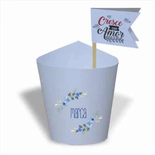 Rótulo mini suculenta + tag bandeirinha + palito. Logomarca