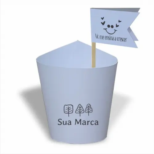 Rótulo mini suculenta + tag bandeirinha + palito. Logomarca