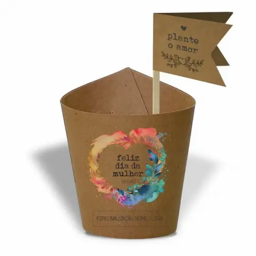 Rótulo Mini Suculenta Dia da Mulher, Personalizado. Mod.01