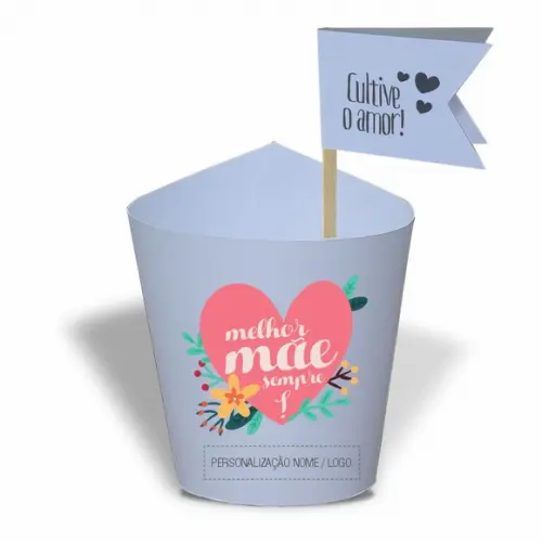Rótulo Mini Suculenta Dia das Mães, Personalizado. Mod.02