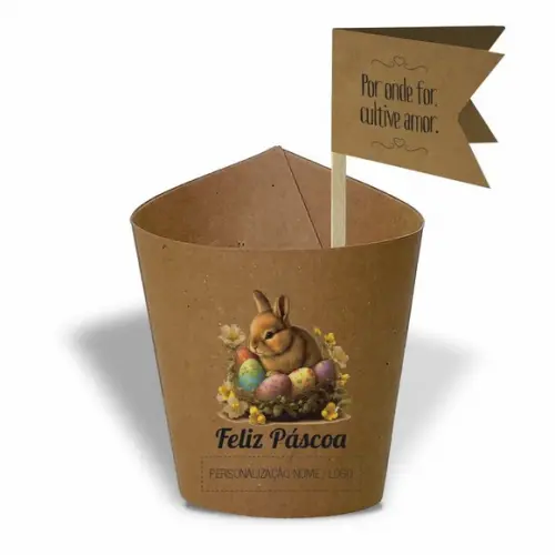 Rótulo Mini Suculenta Feliz Páscoa, Personalizado. Mod.04