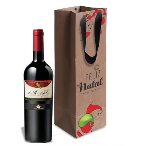 Sacola Garrafa Personalizada Natal e Boas Festas. Mod051.