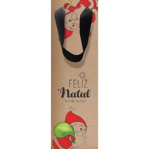 Sacola Garrafa Personalizada Natal e Boas Festas. Mod051.