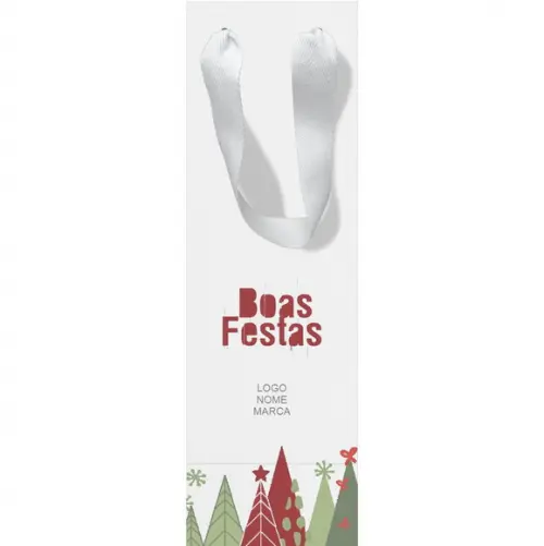 Sacola Garrafa Personalizada Natal e Boas Festas. Mod056.