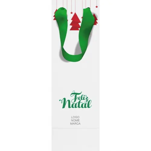 Sacola Garrafa Personalizada Natal e Boas Festas. Mod074.