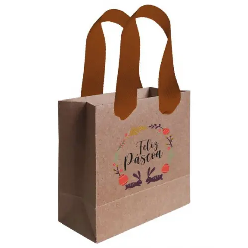 Sacolinha com Alça, Feliz Páscoa, Personalizada. Mod.03.