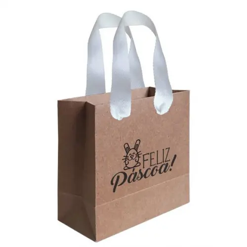 Sacolinha com Alça, Feliz Páscoa, Personalizada. Mod.06.