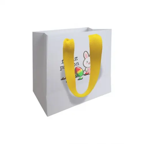 Sacolinha com Alça, Feliz Páscoa, Personalizada. Mod.07.