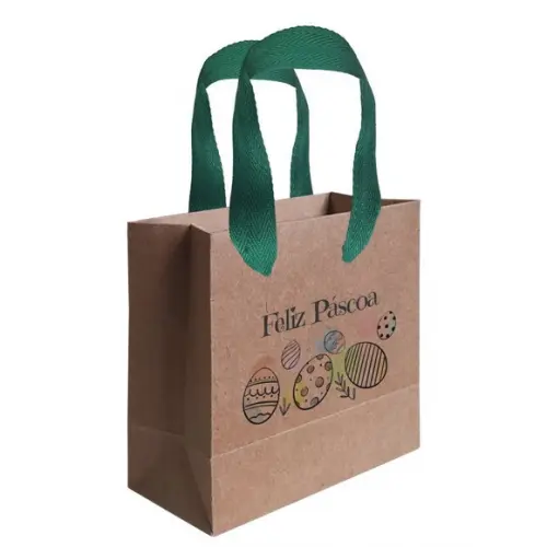 Sacolinha com Alça, Feliz Páscoa, Personalizada. Mod.09.